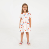 Tetra kleedje met kersen - Bloused woven dress off white 